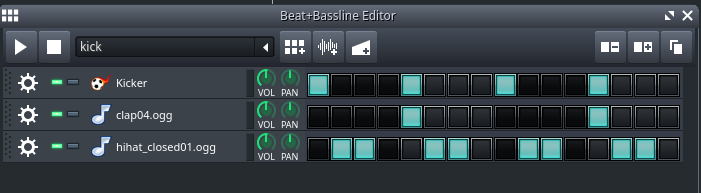 LMMS beat/bassline editor with My Samples panel